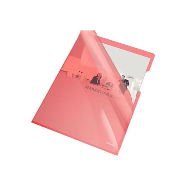 Esselte Fickhörn A4 transparent röd