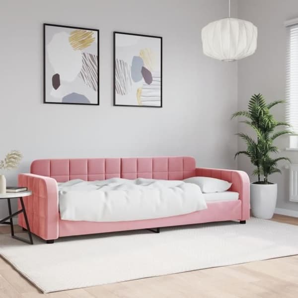 vidaXL Rosa vilstol 80x200 cm sammet 354054