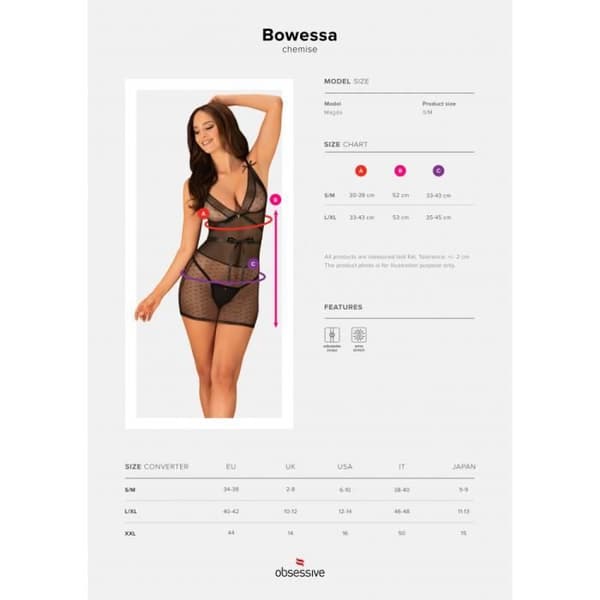 Bowessa Nightie och Thong - L-XL - Dam