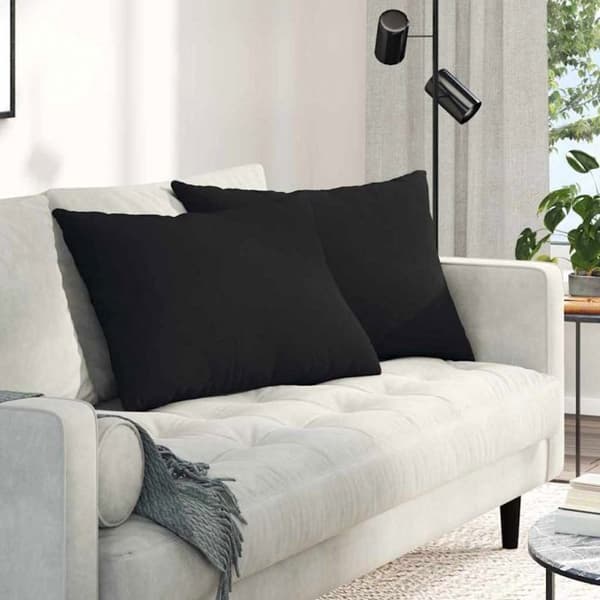 VIDAXL Set med 2 rektangulära soffkuddar 70 x 50 x 20 cm - Svart, avtagbara överdrag