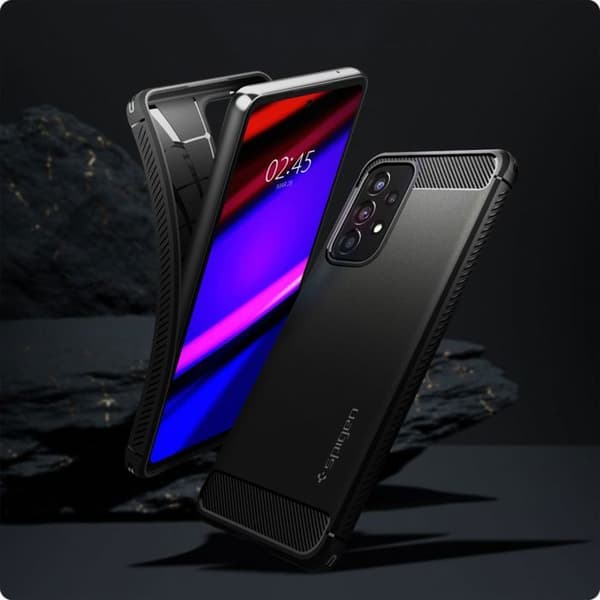 Coque - SPIGEN - Rugged Armor - Silikon - Svart - Mjuk