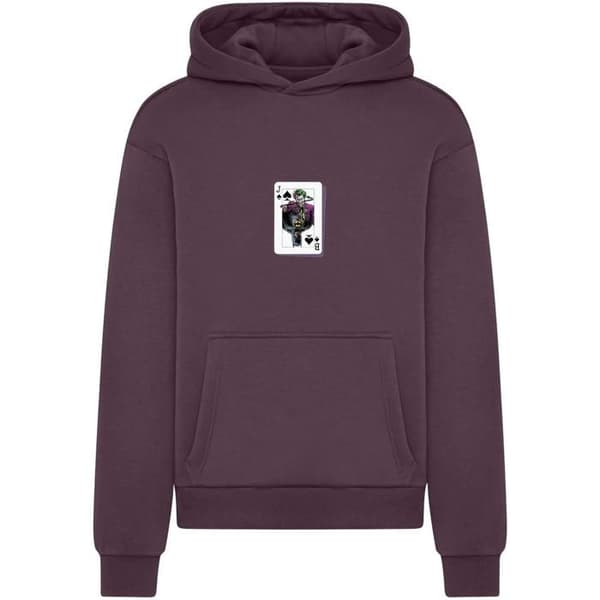 Huvtröja Merchcode Batman the Joker Card Fluffy - plumpurple
