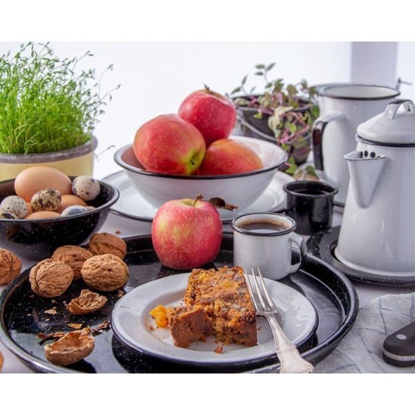 Graniteware – Stor mugg i emaljerat stål – 620ml - Svart