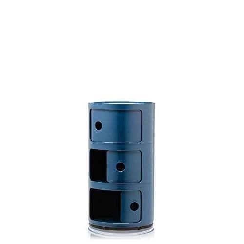 Kartell Componibili 3 element blå - Modulär cylindrisk förvaring i plast
