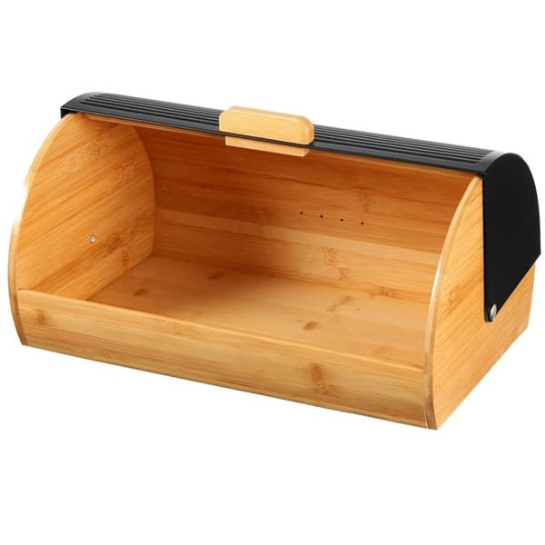Brödbox - BRUNBESTE - Modell 2737 - Bambu - Svart stål - Modern design