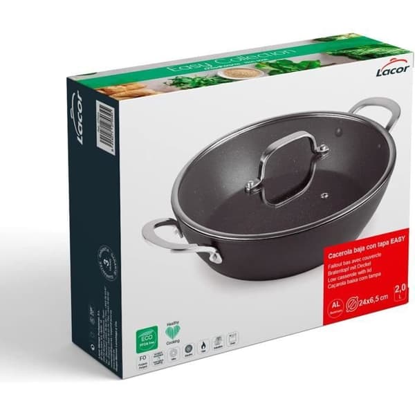 Gryta med lock Lacor Easy 28 cm