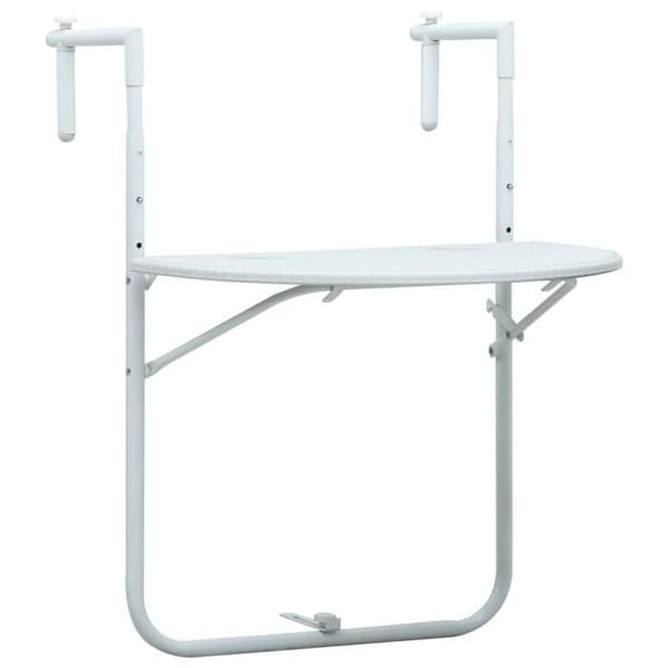 Balkongbord i rottinglook - Vit - 60 x 64 x 83,5 cm