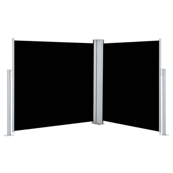 vidaXL Infällbar sidomarkis Svart 100 x 600 cm