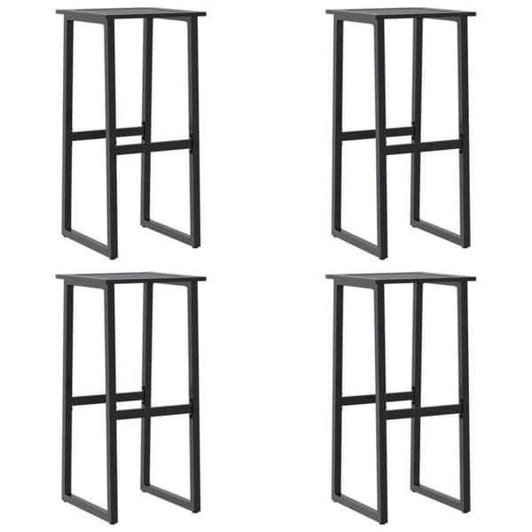 vidaXL Barstolar set om 4 svart pulverlackerad stål 4009266