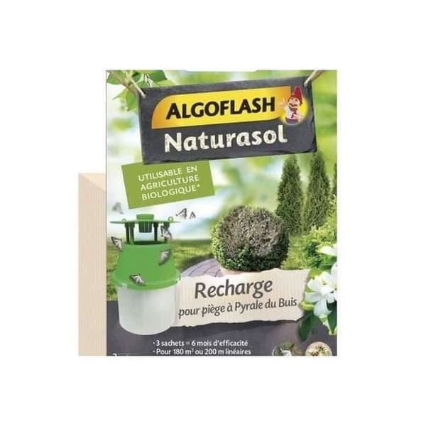 ALGOFLASH NATURASOL Refill för malfällor i buxbom