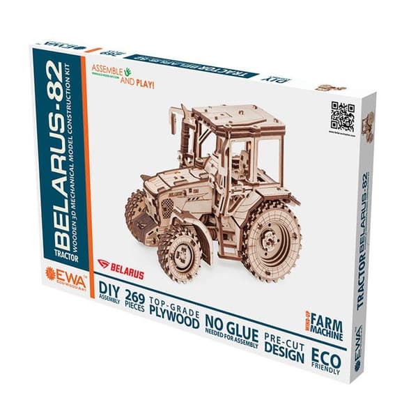 Trä 3D-modell - Traktor 28,2 cm