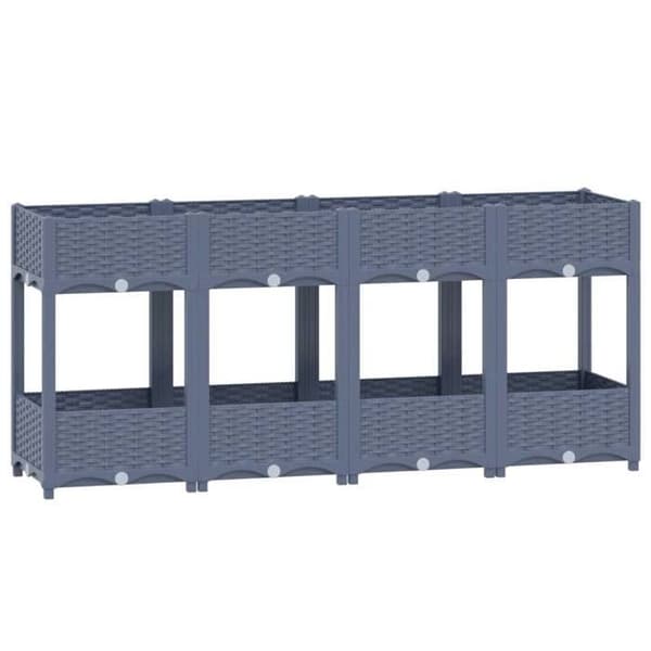 Upphöjd säng - VIDAXL - 160x40x71 cm - Mörkgrå - Rektangulär