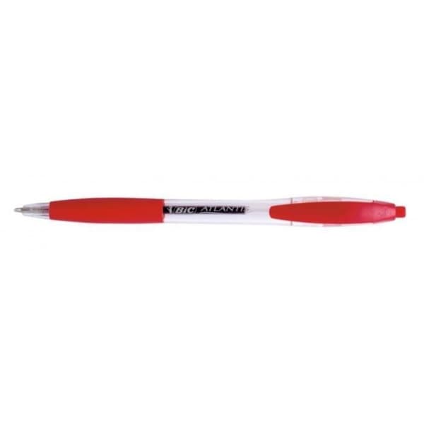 Kulspetspenna - Bic - Atlantis Clic - Röd - Infällbar - Uppladdningsbar - Medium spets