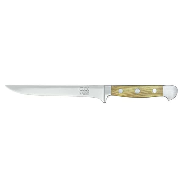 Benkniv - GUDE - Alpha Olive - 16cm blad - Handtag i olivträ - Handsmidd