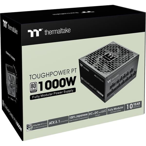 THERMALTAKE Toughpower PT - Modulerad PC-strömförsörjning - 1000 W - 80Plus Platinum