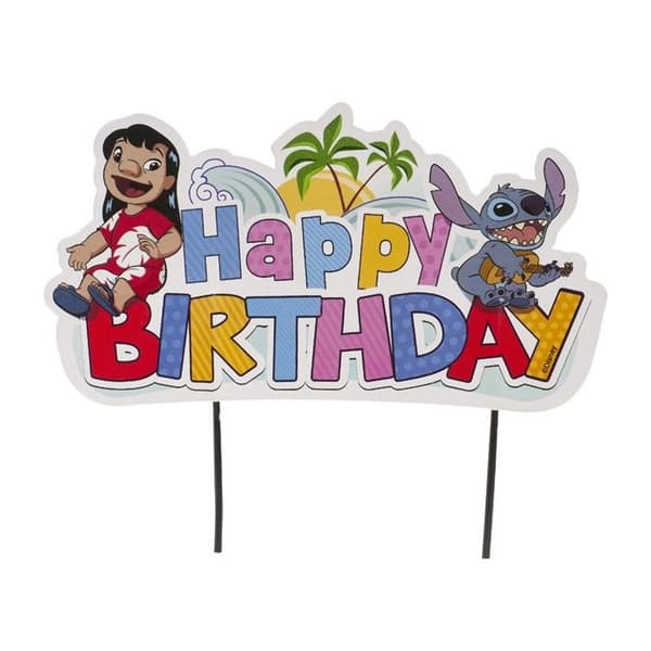 CAKE TOPPERS PAPPER FÖDSELSDAG STICKA 13X16.5CM Multicolor