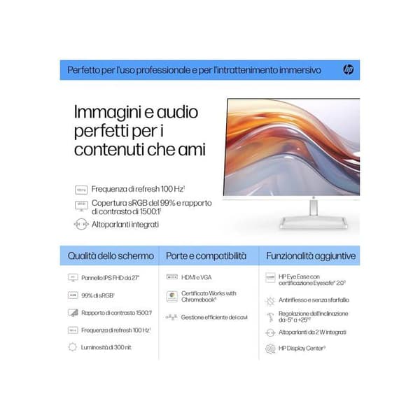 PC-skärm - HP - 527sw - 27" Full HD IPS - 100Hz - Vit