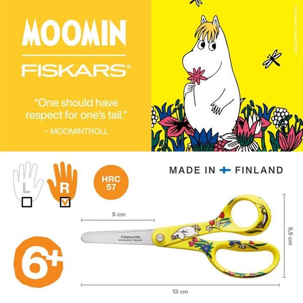 Barnsaxar - Fiskars - 1067191 - Säkerhetsblad - Mumin-design - 13 cm
