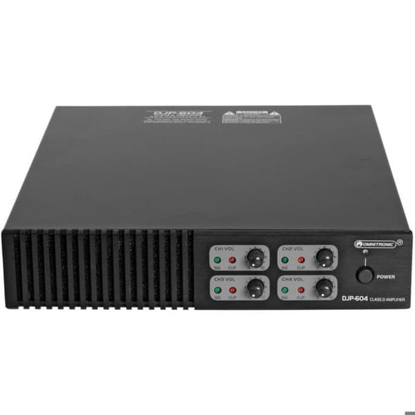 Omnitronic DJP-604 förstärkare klass D 4 kanaler 80 W/8 Ω