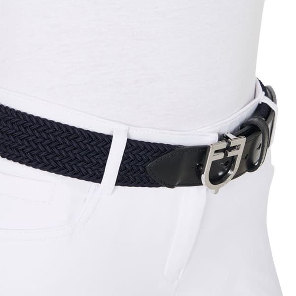 Elastisk bälte med läderlogobuckle för kvinnor Equestro
