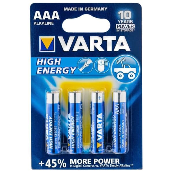 Varta AAA LR3 alkaliska batterier