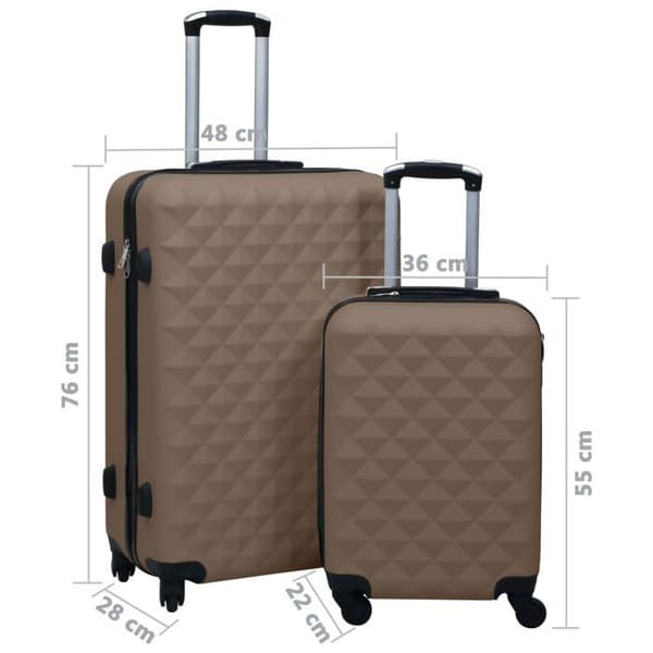 vidaXL Hardside Bagage Set 2 st Brun ABS 92433