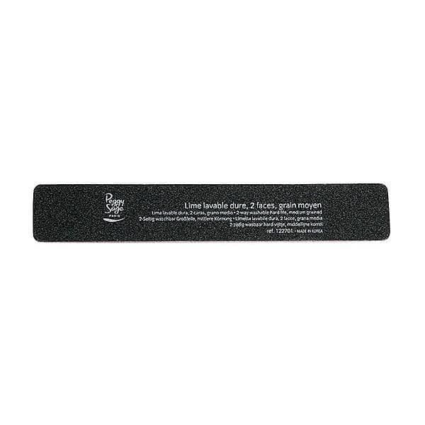Peggy Sage Svart rektangulär nagelfil - Hård/Medium Grit