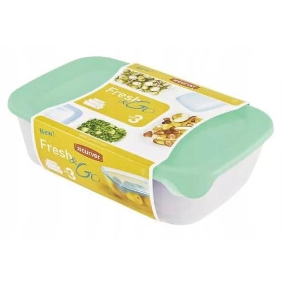 CURVER FRESHGO 2L, 1L, 0,5L FÖRPACKNING SET MINT