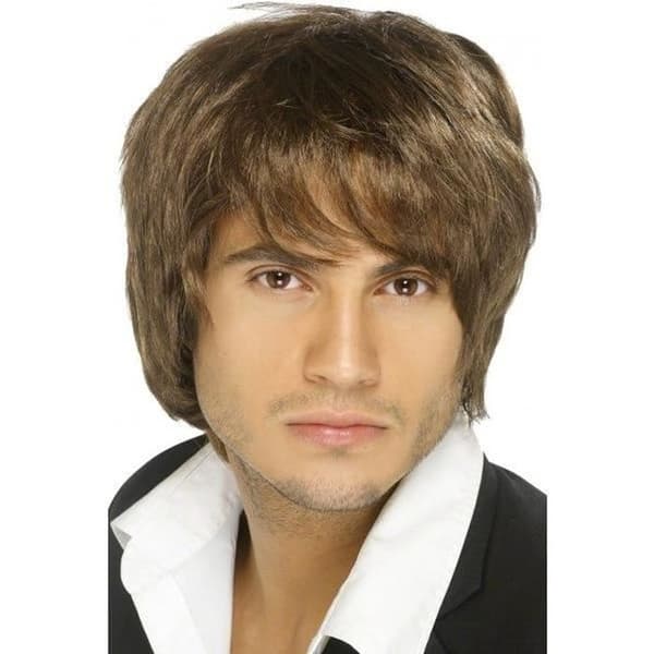 Perruk Man Playboy Kastanj