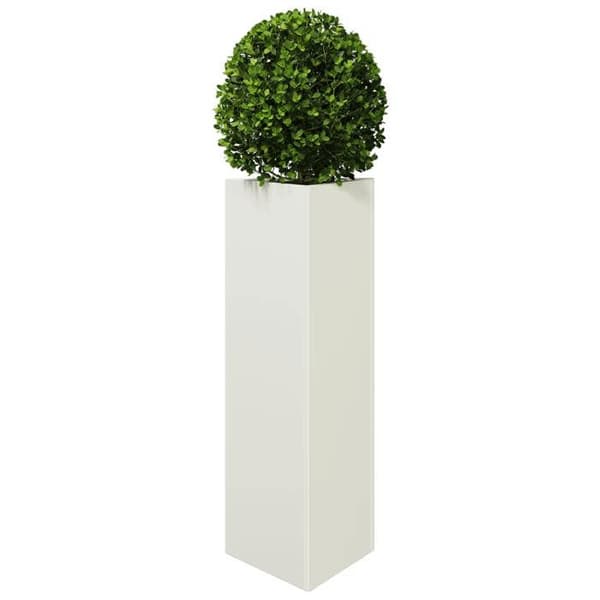 vidaXL Triangulär vit kruka 30x26x75 cm stål 851145