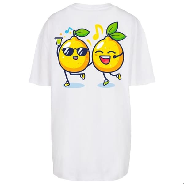 T-shirt dam Merchcode Lemon Party - vit