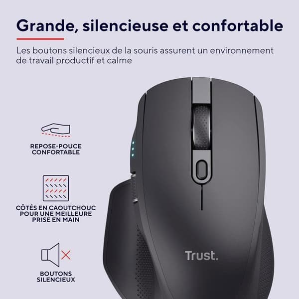Trådlös mus - TRUST - Ozaa - Multi-enheter - Ergonomisk design - 3200 DPI
