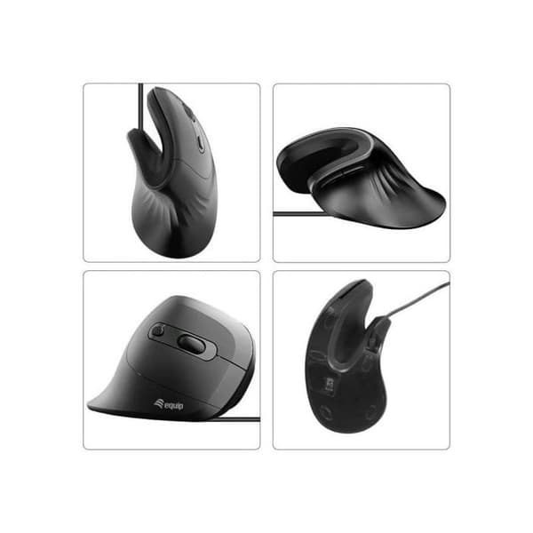 Mus Utrustning 245119 USB Typ A och Typ C 7200 DPI Svart Ergonomisk Vertikal Design