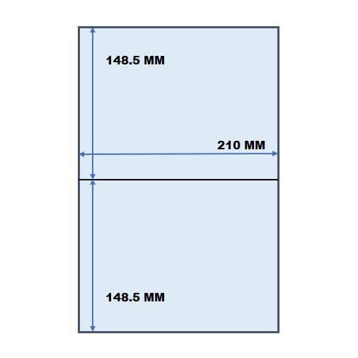 500 A4-ark med 2 etiketter 210 x 148 mm