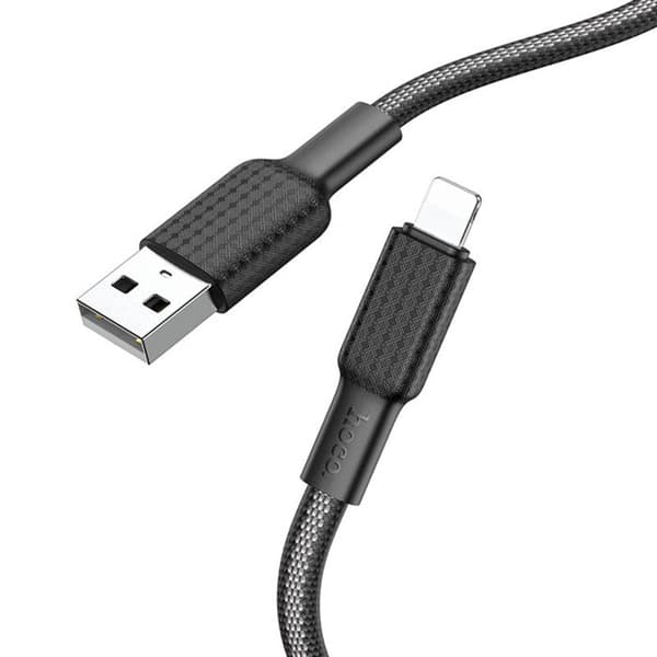 Hoco - Jaeger datakabel (X69) - USB-A till Lightning, 12W, 2,4A, 1,0m - Svart / Vit