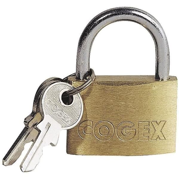 Hänglås - COGEX - 45 mm - Nyckel - Mässingsgult - 2 nycklar ingår