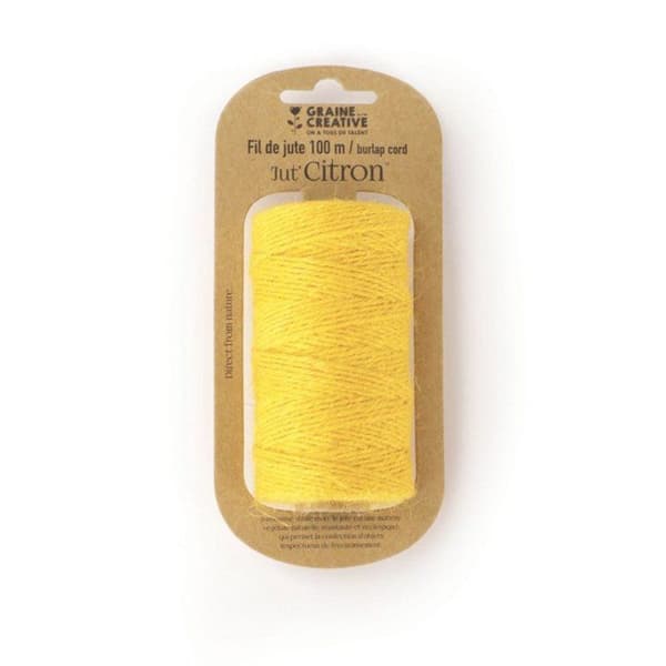 Jutegarnspole - Gul - 100 m x 2 mm