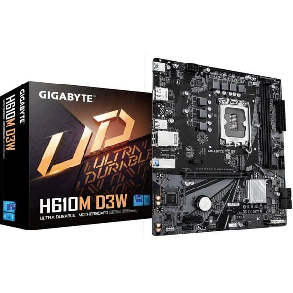 Moderkort - GIGABYTE - H610M D3W - Format Micro-ATX - Chipset Intel H610 - DDR4