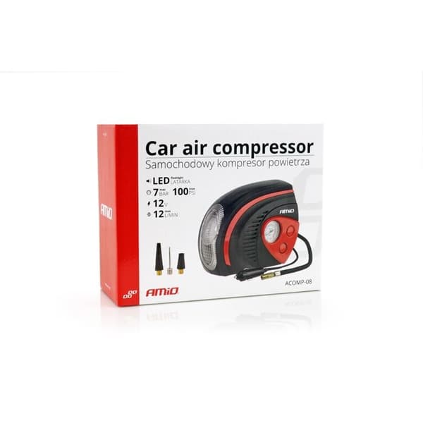 Version LED av bilkompressorn 12 V ACOMP-08 - AMIO-02182