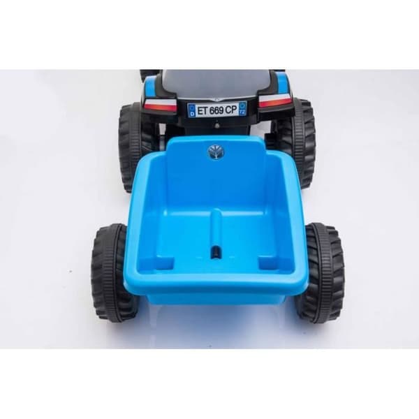 Eltraktor för barn med släp, 6V, blå färg