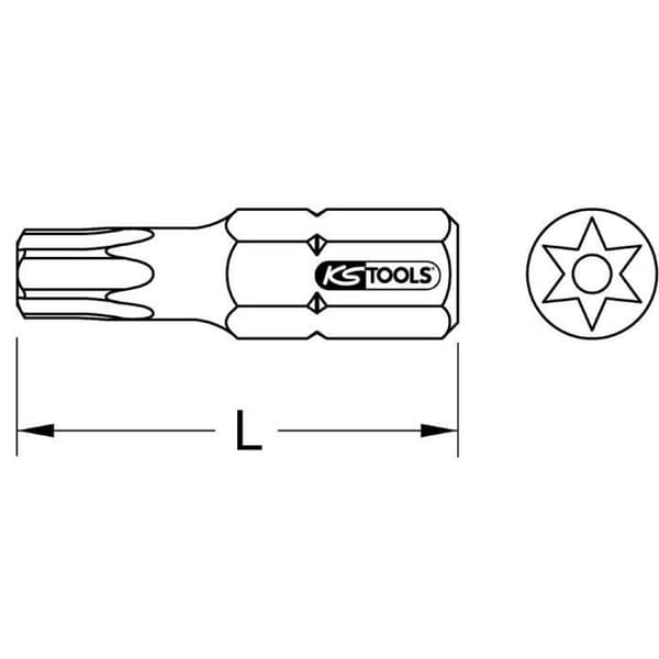KS Tools 910.2343 9102343 Torx-bit TB 10 rostfritt stål V2A rostfritt C 6.3 1 st.