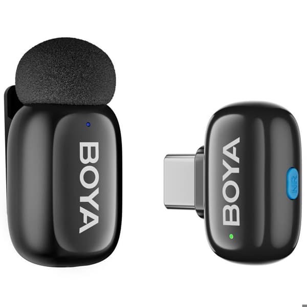 Boya Mini 2-02 trådlös USB-C klämmikrofon, svart