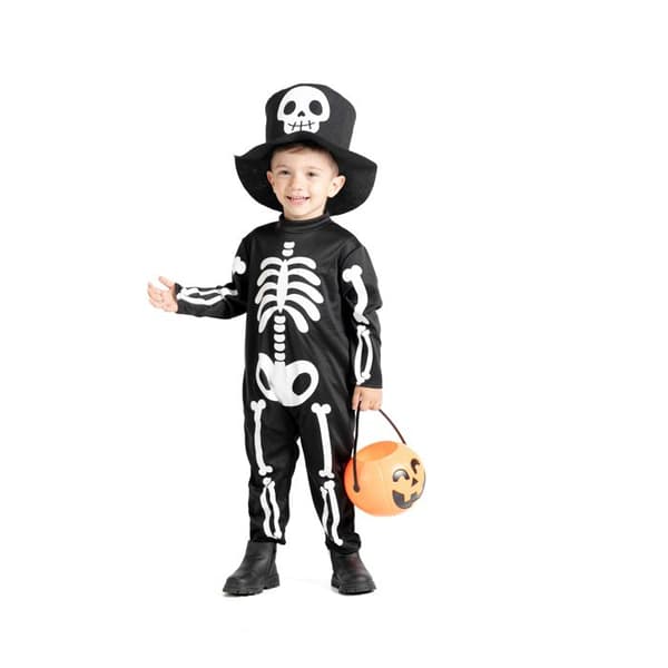 Barnkostym - CIAO - Unisex bebiskostym skelett - Svart - 1-2 år - Polyester