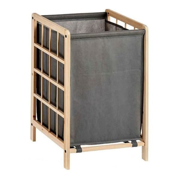 Tvättkorg - Grå - Trä - Tyger - 33 x 60 x 39,5 cm