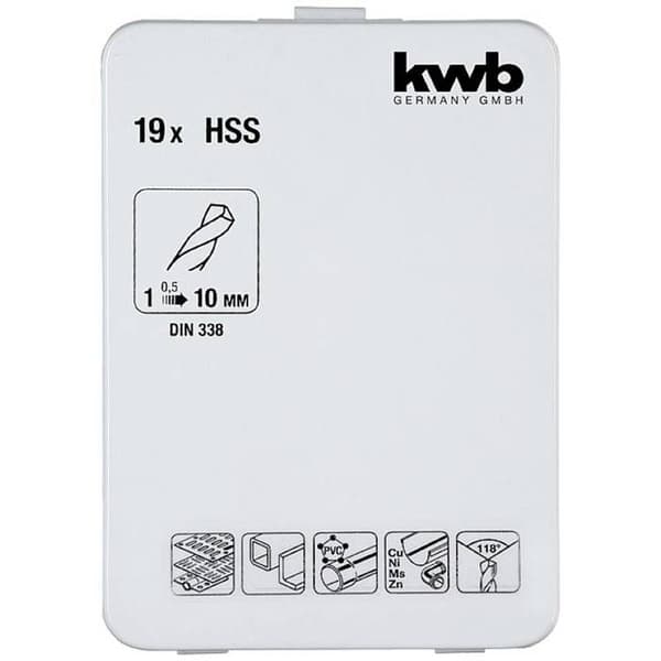KWB HSS borrset, titaniumnitrerad, 19 st. - 421856
