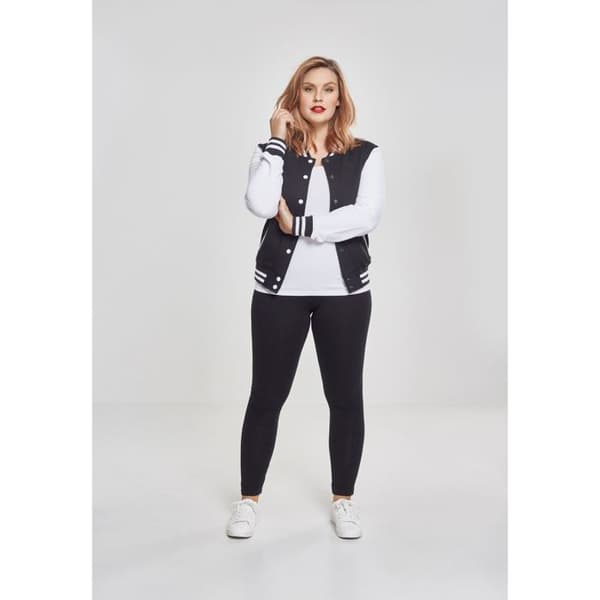 Plus size Teddyjacka för kvinnor Urban Classic 2-ton college sweatshirt