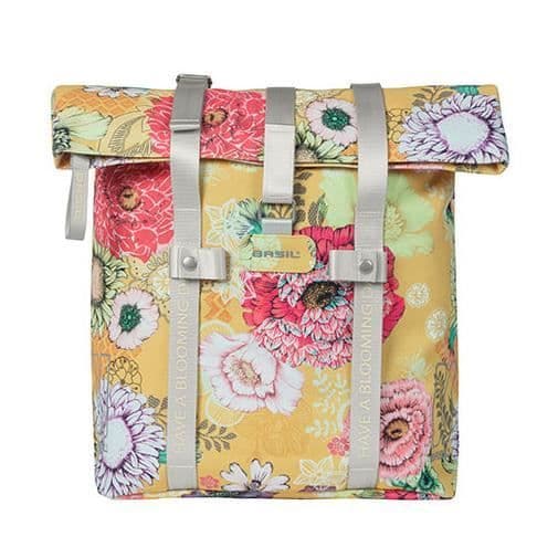 Cykelväska - Basil - Bloom Field - 20 liter - Polyester - Senapsgul - Blommönster