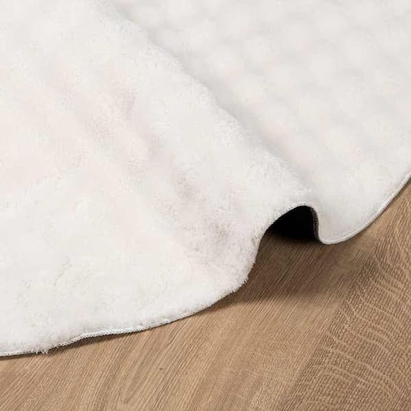vidaXL Rund matta SIROLO Creme Ø 200 CM Polyester 42022738