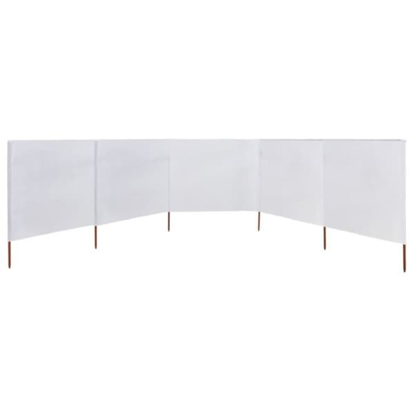 vidaXL 5 Panel Rumsavdelare Tyg 600x80 cm Sandvit