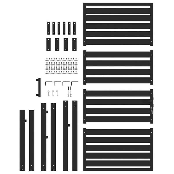 Svart låsbart trädgårdsport 100x180 cm aluminium